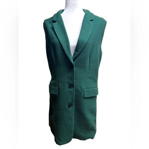 Boutique Green Houndstooth Vest Dress M